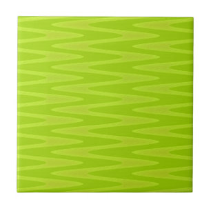Shooting Bright Green Chartreuse Zigzag Muster Fliese