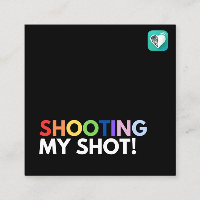 Shooting My Shot Quadratische Visitenkarte (Vorderseite)