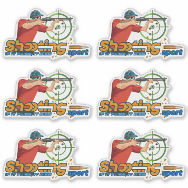 Shooting Sports | 8" x 8"- glänzend transparent Aufkleber (Vorderseite)