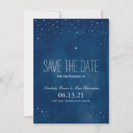 Shooting Star Blue Watercolor | SAVE THE DATE