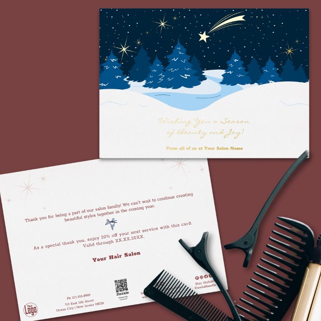 Shooting Star Foil Accelerator Weihnachtskarte Folieneinladung (Shooting Star Foil Accents Christmas Holiday Card)