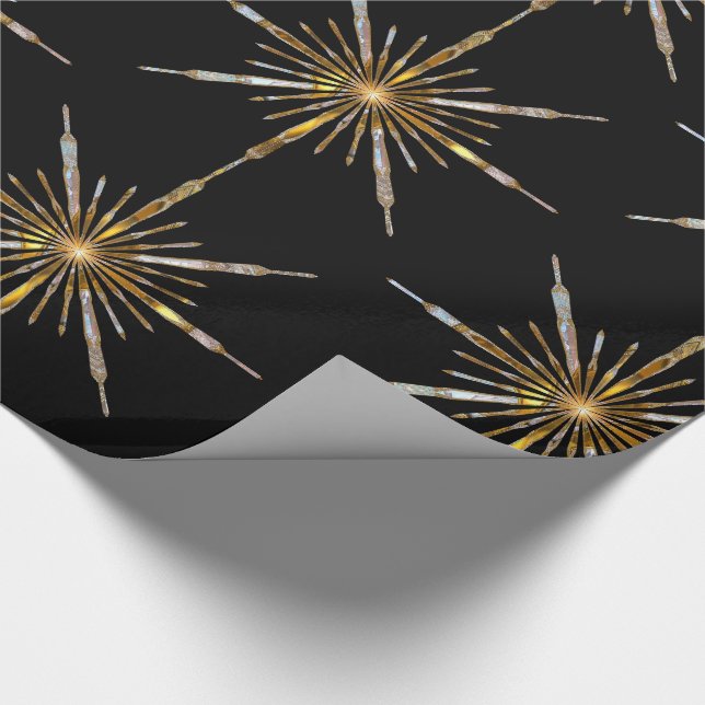 Shooting Star Holiday Elegante Festival Geschenkpapier (Ecke)