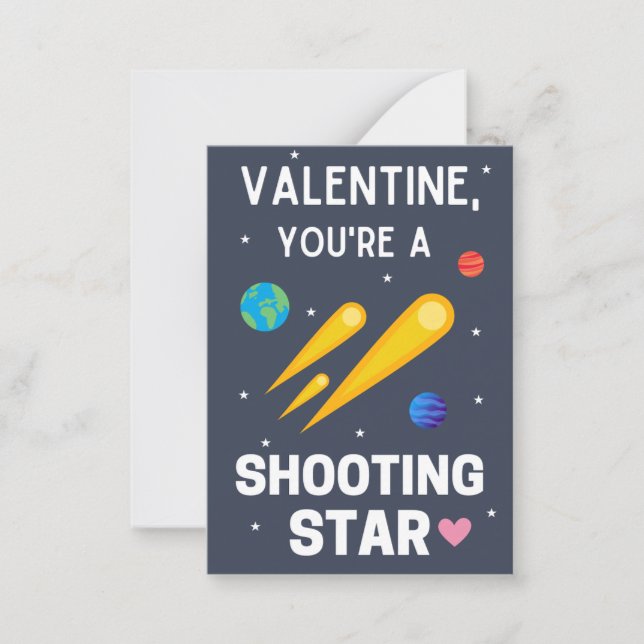 Shooting Star-Klassenzimmer Valentinstag Mitteilungskarte (Vorderseite)