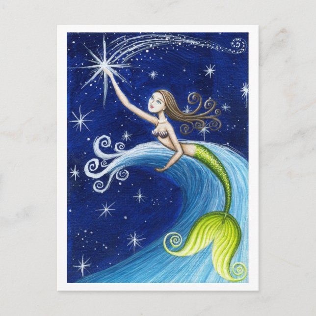 Shooting Star Mermaid Postkarte (Vorderseite)