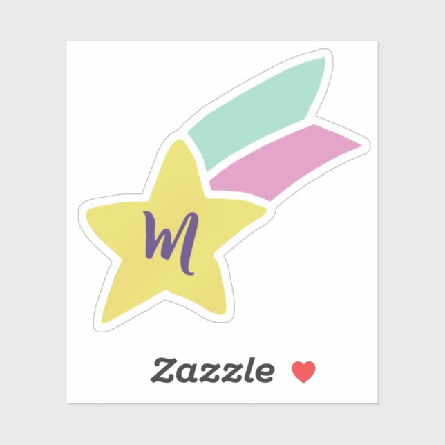 Shooting Star Monogram Aufkleber (Blatt)