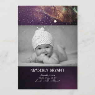 Shooting Star Starry Night Baby Foto Birth Ankündigung