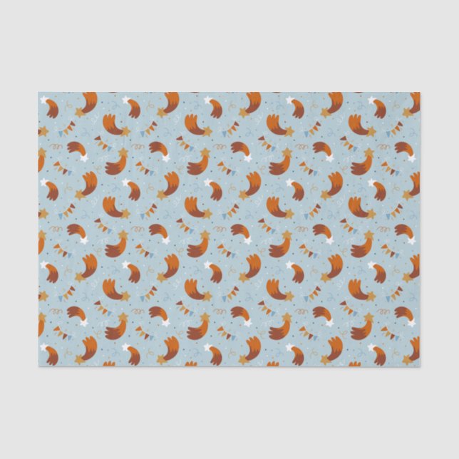 Shooting Stars Celebration Stars Confetti Blue Seidenpapier (Vorderseite)
