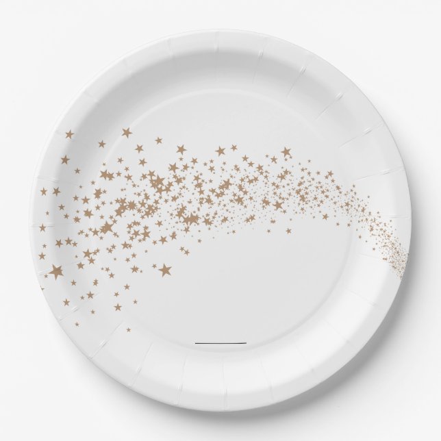 Shooting Stars Gold Brautparty Probe Dinner Pappteller (Vorderseite)