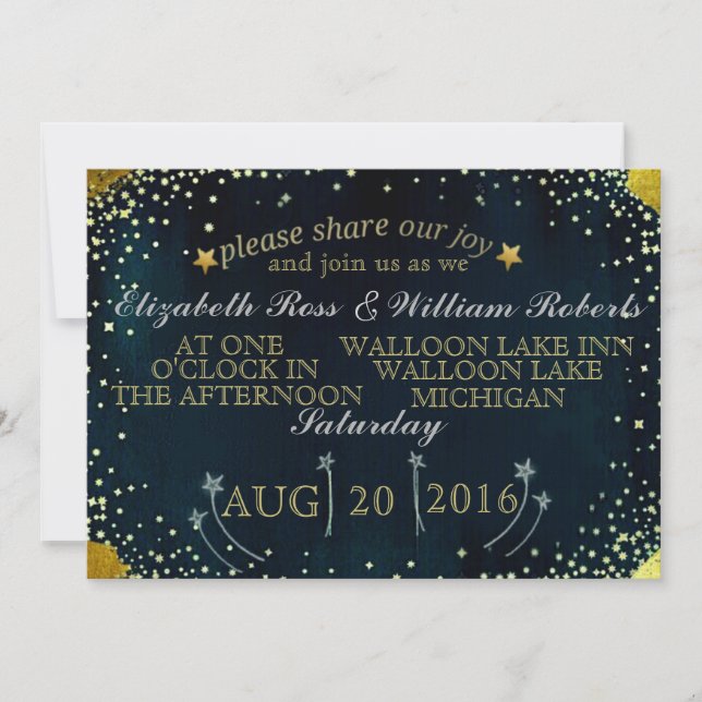 Shooting Stars Hochzeitseinladung Einladung (Vorderseite)