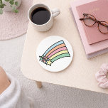 Shooting Stars Rainbow Untersetzer<br><div class="desc">Schöne pastellfarbene Sterne mit ihren Schwänzen,  die einen Regenbogen auf einem Untersetzer bilden</div>