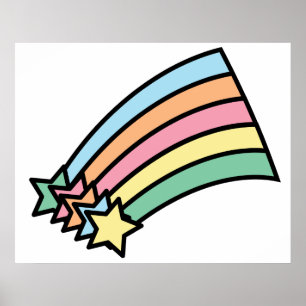 Shooting Stars und Regenbogendruck Poster