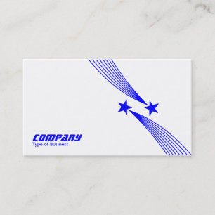 Shooting Stars v2 - Blue on White Visitenkarte
