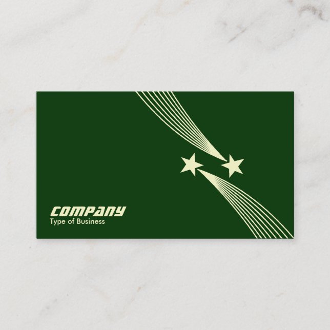 Shooting Stars v2 - Cream on Dark Green 003300 Visitenkarte (Vorderseite)