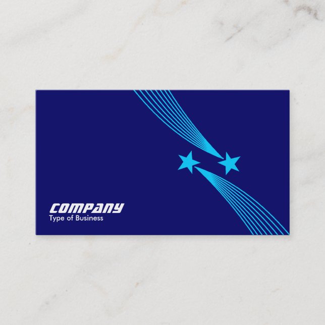 Shooting Stars v2 - Light Blue on Dark Blue 00066 Visitenkarte (Vorderseite)