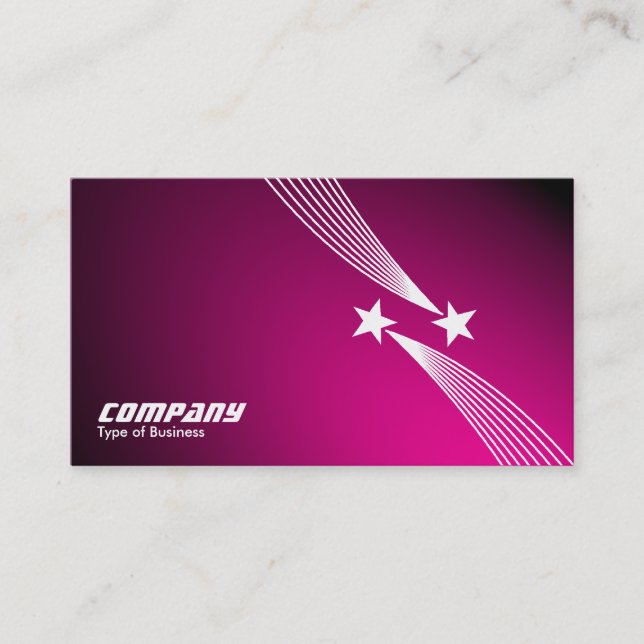 Shooting Stars v2 - White on Spotlit Hot Pink Visitenkarte (Vorderseite)