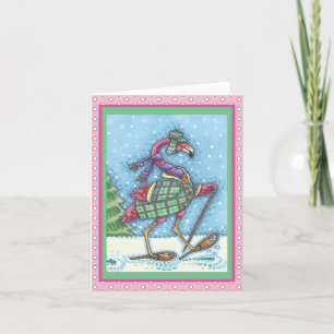 SHOOTS DE NEIGE HIVER FLAMANT ROSE ROSE CARTE DE S