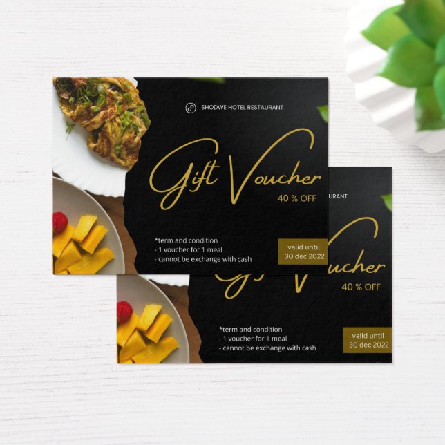 Shoowe Hotel Restaurant Geschenkgutschein Visitenk (Schreibtisch)