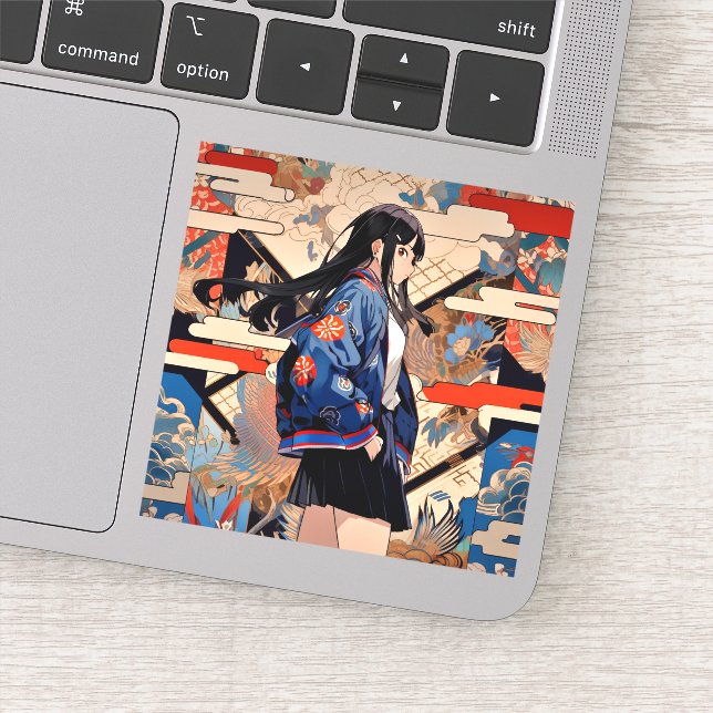 【SHOP限定イラスト】和柄JKシール 寿司娘 GenerativeAI Aufkleber (Detail)