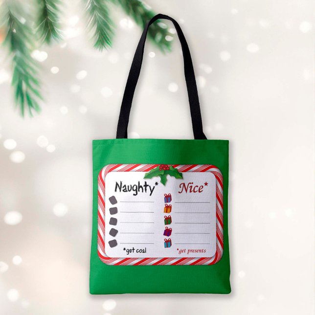 Shop für die Naughty oder Nice Tote Bag Tasche (Von Creator hochgeladen)