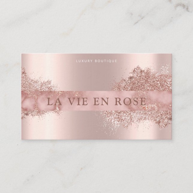 Shop Moderne Elegante Glitzer Rose Gold Boutique Visitenkarte (Vorderseite)