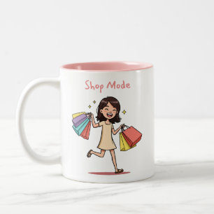 Shop-Modus Shoppingliebhaber Zweifarbige Tasse