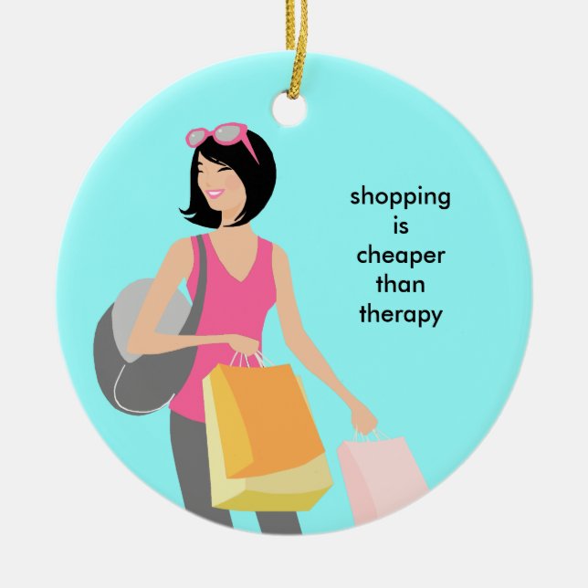 Shopaholic Keramik-Weihnachtsverzierungen Keramikornament (Vorne)