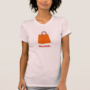 Shopaholic Orange Shopping Bag Fashionista T-Shirt