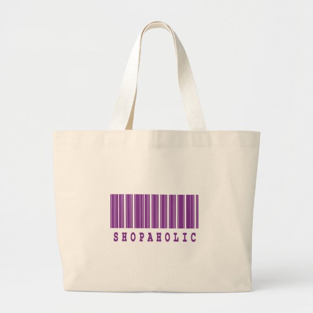 Shopaholic-Strichcode-Design Jumbo Stoffbeutel (Vorne)