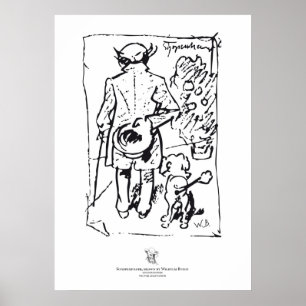 Shopenhauer with dog, by Wilhelm Busch Poster