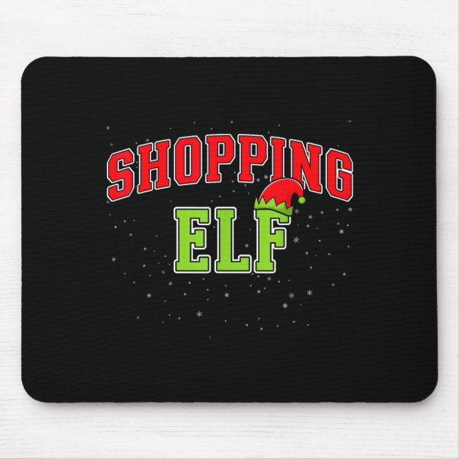 Shopng Elf Christmas Family Matching Group Xmas Sh Mousepad (Vorne)