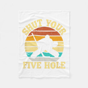 Shoppen Sie Ihre fünf Hole Funny Ice Hockey Goalie Fleecedecke