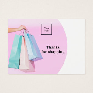 Shopping danke Ihnen Firmenlogo pink weiß