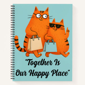 Shopping Day Cat Love Spiral Notebook Notizbuch