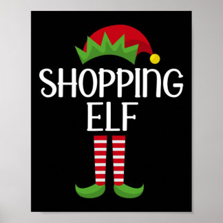 Shopping-Elfen-Familien-Matching-Gruppe Weihnachts Poster