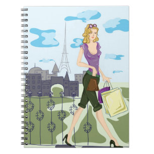 Shopping in Paris Notebook Notizblock