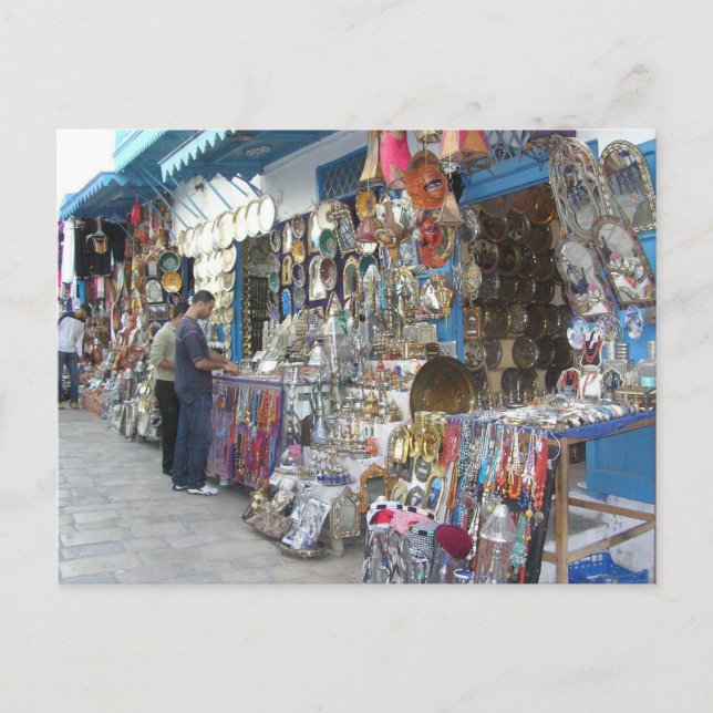Shopping in Tunesien Postkarte (Vorderseite)