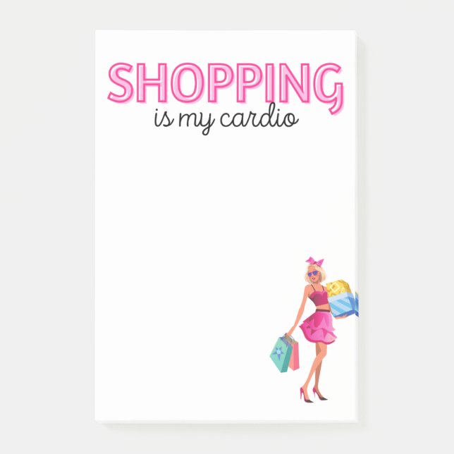 Shopping ist mein Cardio Post-it Klebezettel (Vorderseite)