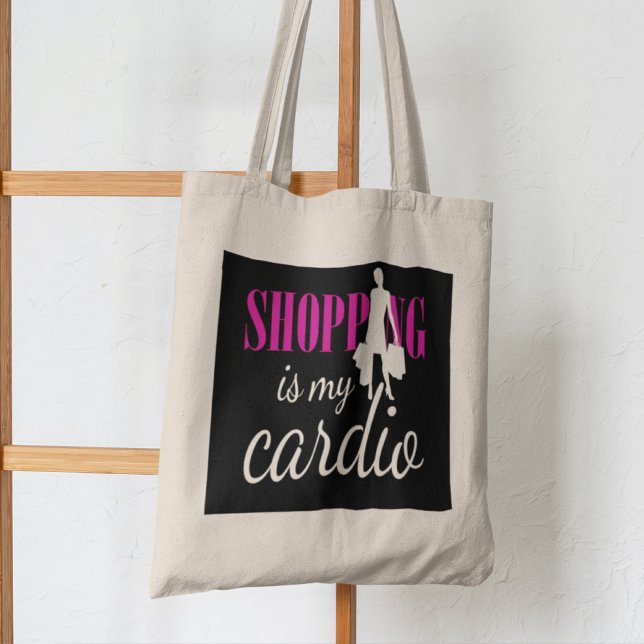 Shopping ist meine Cardio Graphic Print (v2) Tragetasche (Von Creator hochgeladen)