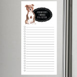 Shopping List für Bull Terrier Magnetischer Notizblock<br><div class="desc">Schön,  dass man den Staffordshire Bull Terrier Hund mit einem schwarzen Chalkboard-Rahmen,  der mit deinem Namen personalisiert ist,  holt.</div>