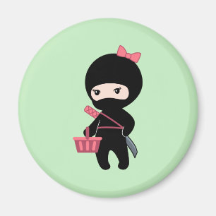 Shopping Ninja Girl auf Green Magnet