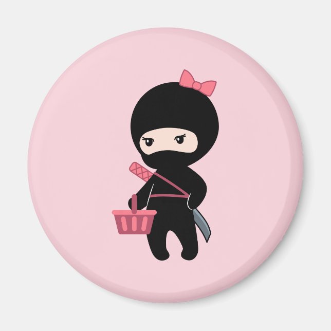 Shopping Ninja Girl auf Pink Magnet (Vorne)