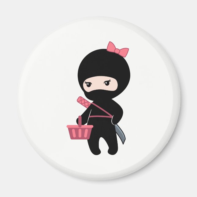 Shopping Ninja Girl Magnet (Vorne)
