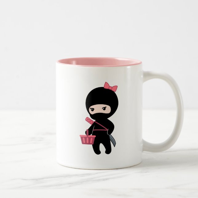 Shopping Ninja Girl Zweifarbige Tasse (Rechts)