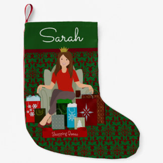 Shopping Queen Brunette Christmas Stocking Kleiner Weihnachtsstrumpf