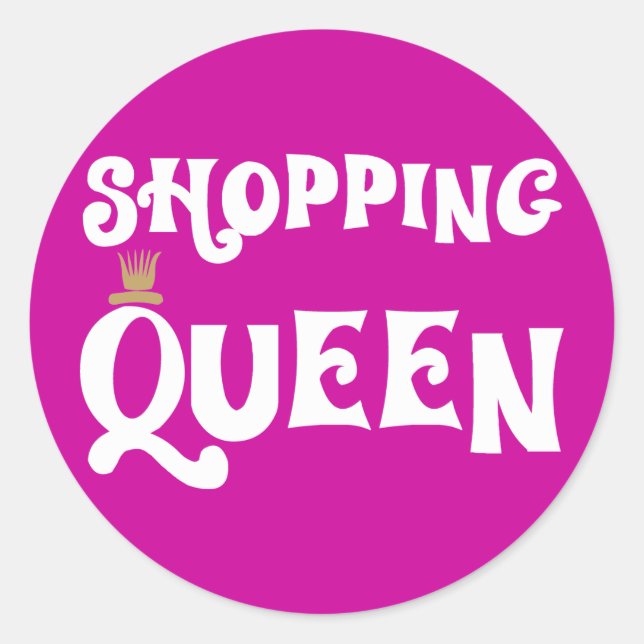 shopping queen runder aufkleber (Vorderseite)