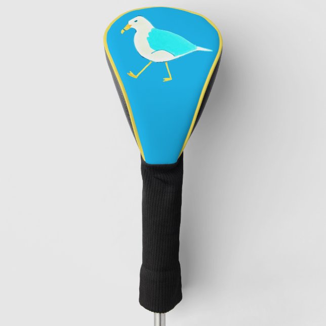 Shore Bird Art Blue Seagull Golf Headcover (Vorderseite)