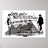 Shore Fast Line Trolleys 1910 Poster