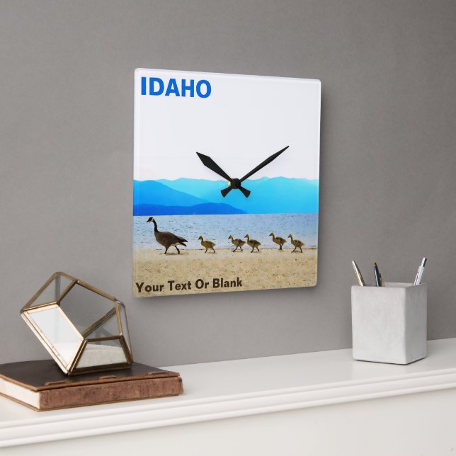Shore Patrol - Gänse aus Kanada Quadratische Wanduhr (Büro)