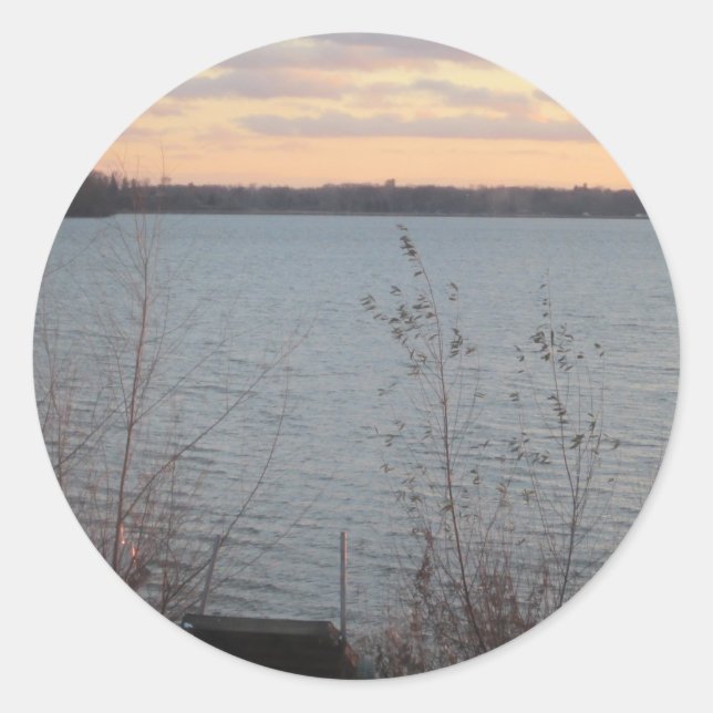 Shore Sunset Round Stickers - Set von 20 (Vorderseite)
