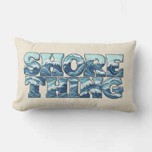 Shore Thing   Retro Blaue Ozeanwellen Surf-Grafik Lendenkissen